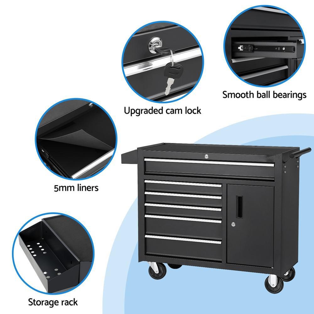 &6 Drawer Tool Box Chest Cabin - Tools Trolley For Workshop ulasan dan harga