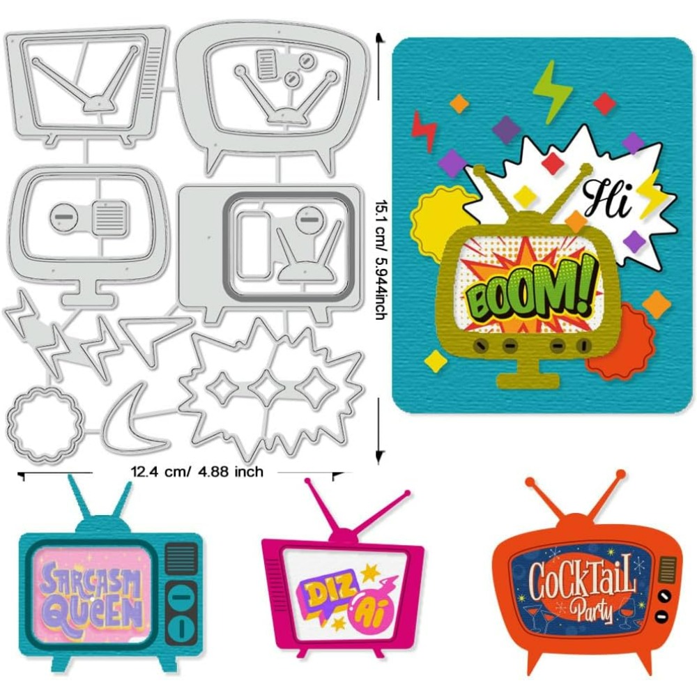Retro TV Cutting Dies Stencils - Workshop Tools Diy ulasan dan harga