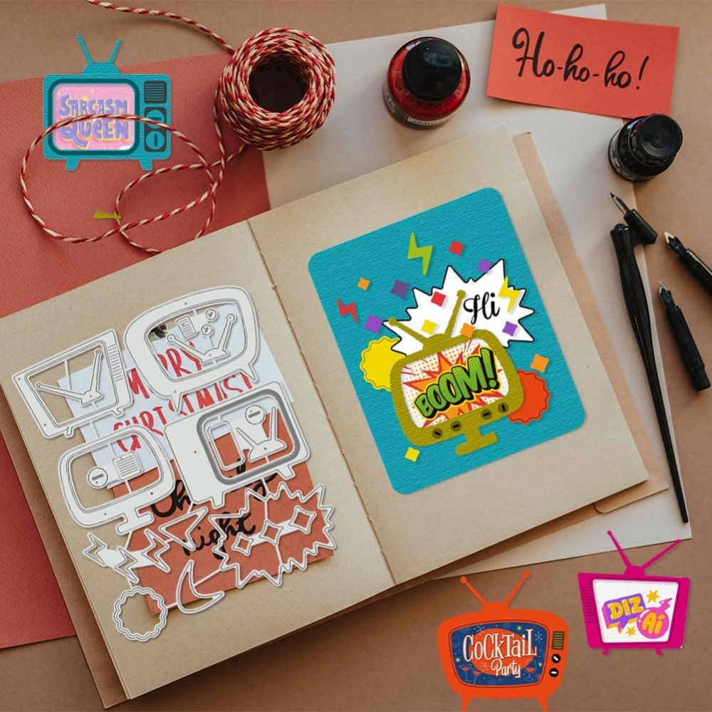 Retro TV Cutting Dies Stencils - Workshop Tools Diy ulasan dan harga