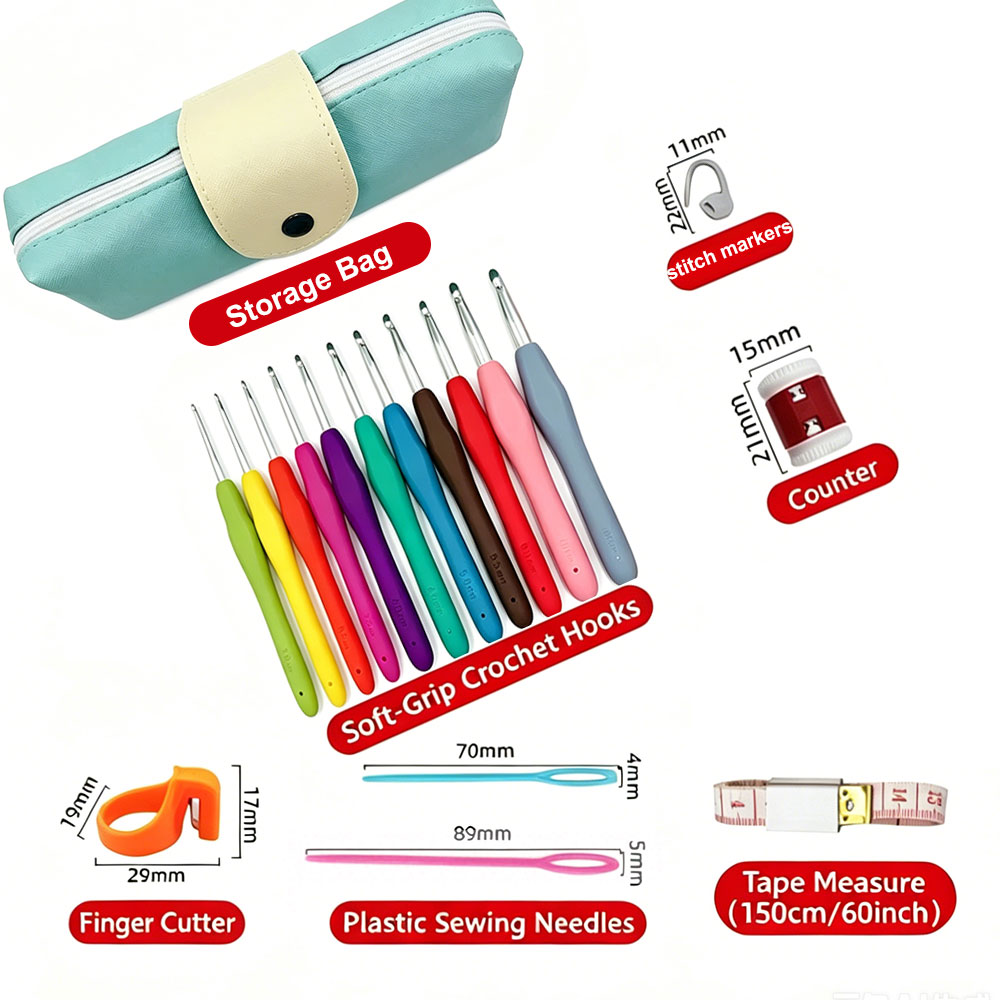 37pcs Crochet Hooks Kits with  - Workshop Tools Diy ulasan dan harga